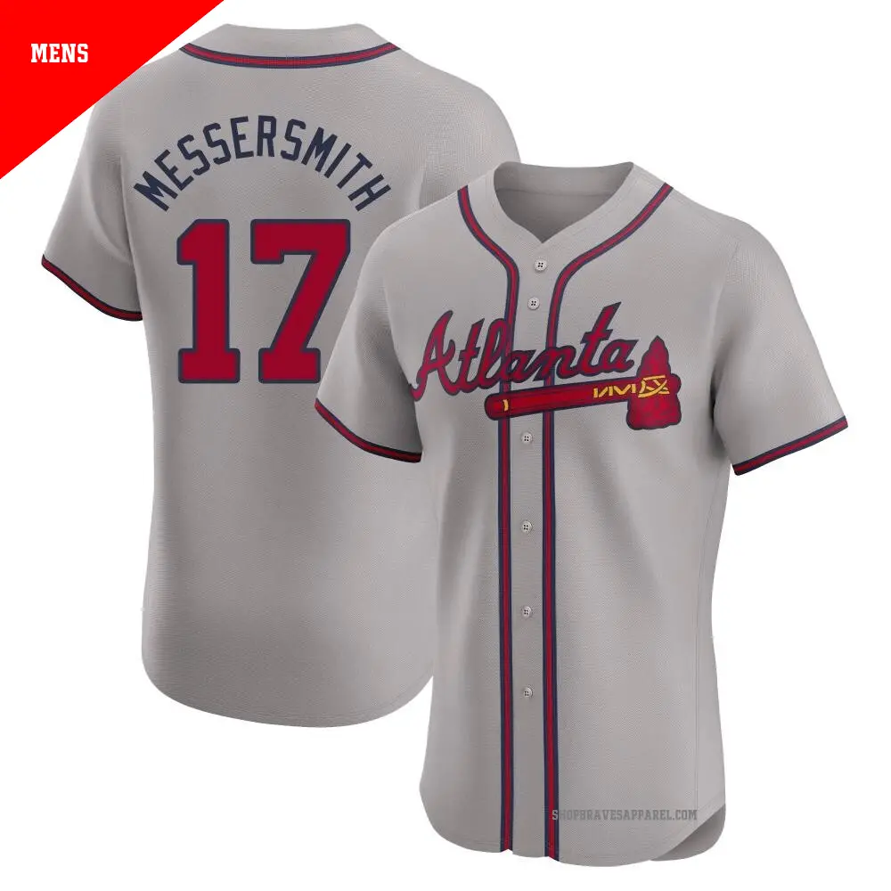 Men s 17 Andy Messersmith Atlanta Braves Gray Elite Road Jersey