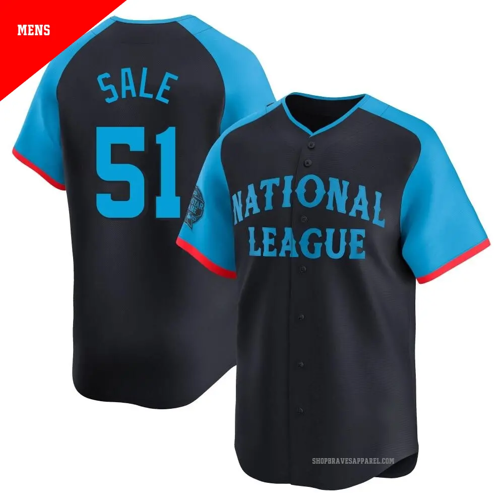 Youth #51 Chris Sale Atlanta Braves Navy Limited National League 2024  All-Star Game Jersey