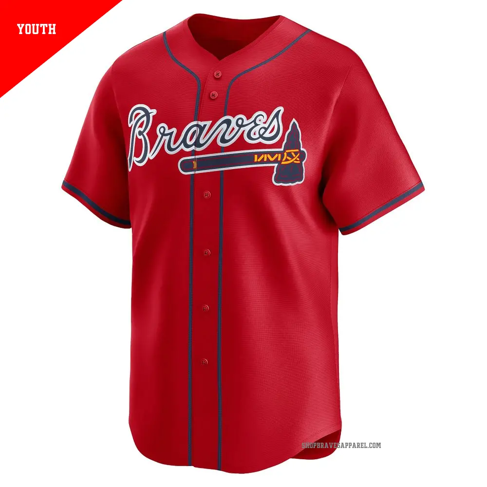 Youth #10 Chipper Jones Atlanta Braves Red Limited Alternate Jersey