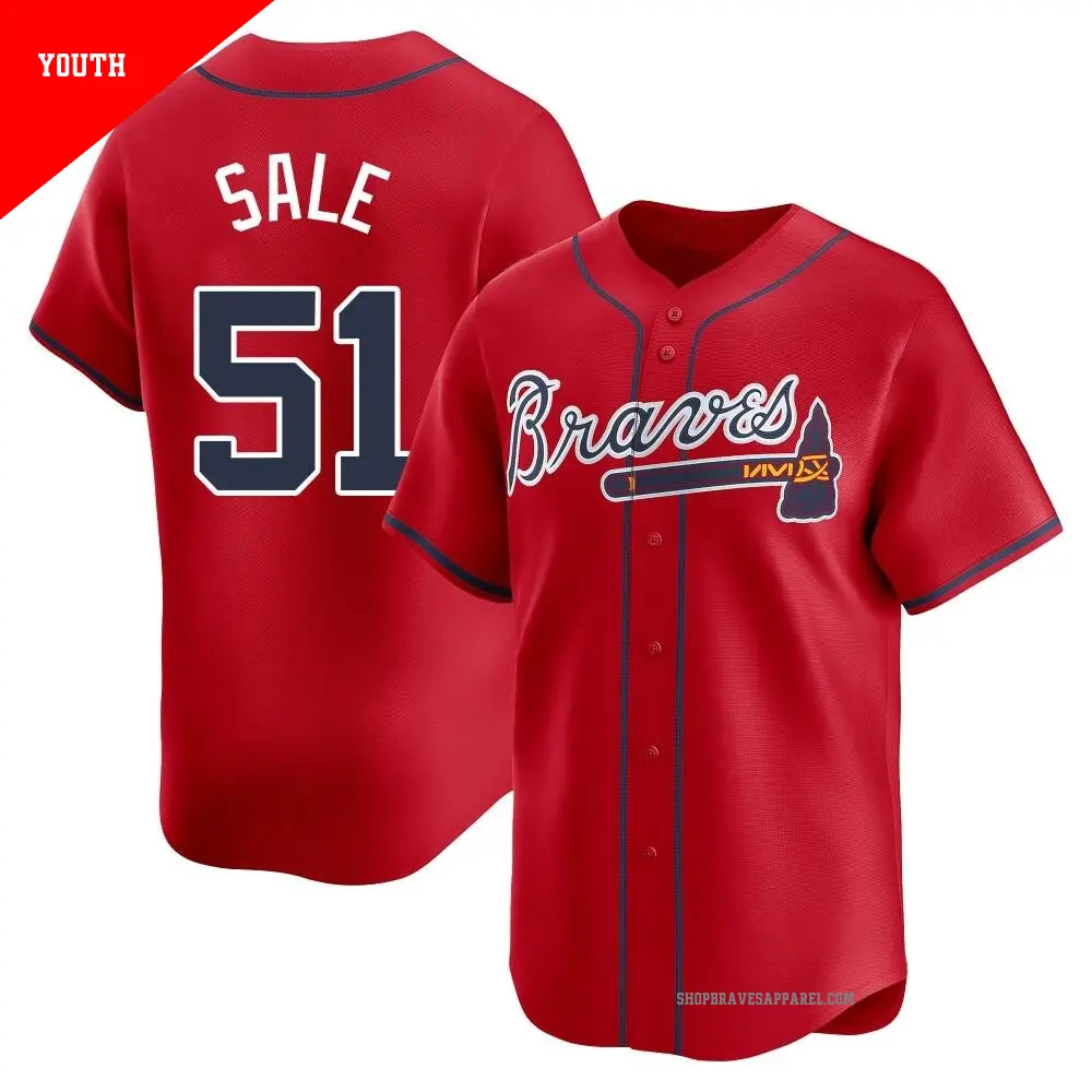 Youth #51 Chris Sale Atlanta Braves Navy Limited National League 2024  All-Star Game Jersey